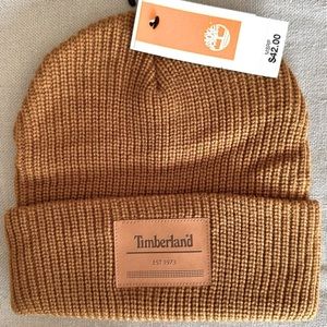 Timberland Leather Patch Beanie Hat
